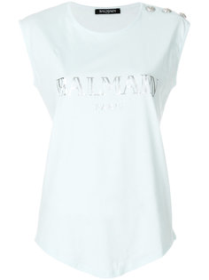 топ декорированный пуговицами Balmain