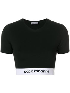 укороченная футболка с принтом-логотипом  Paco Rabanne