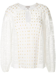 кружевной топ с золотистыми вышитыми деталями Temperley London