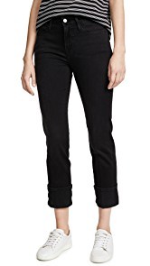 FRAME Le High Straight Jeans with Cuff Rivet