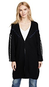 Jonathan Simkhai Stitched Cable Wool Knit Oversized Cardigan