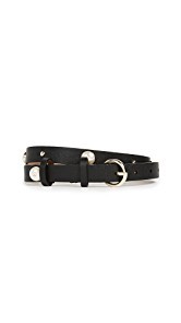 Kate Spade New York Smooth Leather Belt with Imitation Pearl Studs