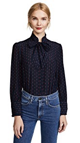 Madewell Nolita Tie Neck Blouse