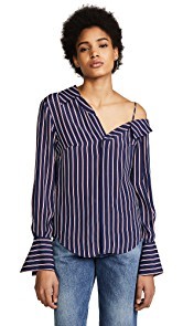 Nicholas Pinstripe Slip Shoulder Shirt