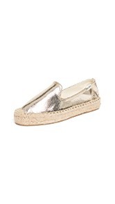 Soludos Platform Metallic Smoking Slippers