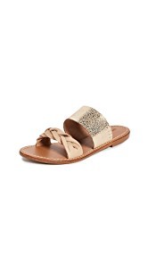 Soludos Metallic Braided Slides