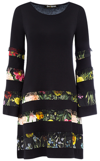 Черное трикотажное платье Desigual