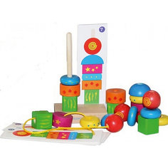 Деревянная пирамидка Краснокамская игрушка "Геометрия"