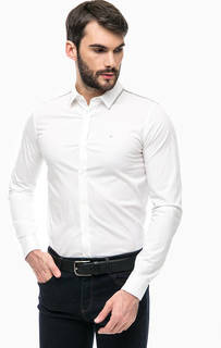 Приталенная белая рубашка из хлопка Calvin Klein Jeans