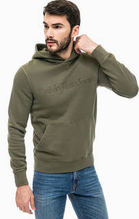 Хлопковая толстовка цвета хаки Calvin Klein Jeans