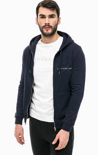 Синяя хлопковая толстовка Calvin Klein Jeans
