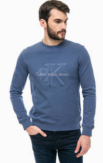 Синий свитшот с вышивкой Calvin Klein Jeans