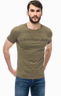 Хлопковая футболка с круглым вырезом Calvin Klein Jeans