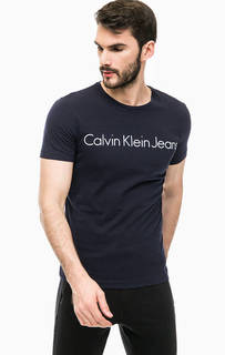 Синяя футболка с круглым вырезом Calvin Klein Jeans