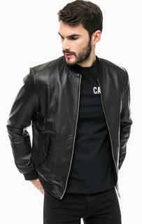 Черная кожаная куртка Calvin Klein Jeans