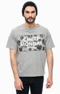 Хлопковая футболка серого цвета Cheap Monday