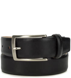 Классический черный ремень из кожи Sergio Belotti