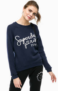 Синий хлопковый свитшот Superdry