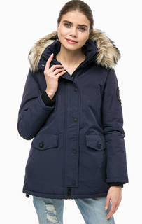 Длинная зимняя куртка с меховой отделкой Superdry
