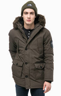 Утепленная куртка цвета хаки с капюшоном Superdry