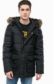 Зимний пуховик с меховой отделкой Superdry