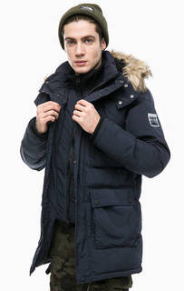 Синяя утепленная куртка с капюшоном Superdry