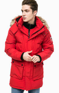 Красная утепленная куртка с капюшоном Superdry