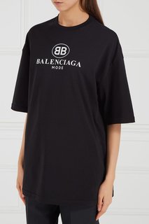 Черная футболка с принтом Balenciaga