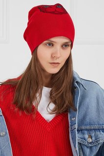 Красная шапка с принтом Gucci