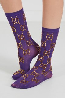 Фиолетовые носки с кристаллами Gucci