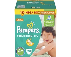 Подгузники Pampers Active Baby-Dry 4+ (9-16 кг) 120 шт.
