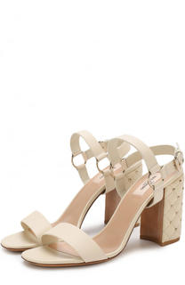 Кожаные босоножки Free Rockstud Spike на устойчивом каблуке Valentino