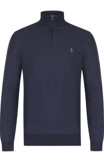 Хлопковый джемпер с воротником на молнии Polo Ralph Lauren