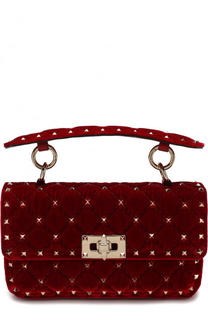 Сумка Rockstud Spike small из бархата Valentino