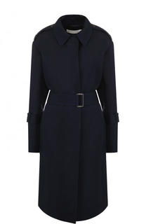 Шерстяное однотонное пальто с поясом Victoria Beckham