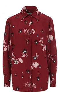 Шелковая блуза с цветочным принтом Valentino