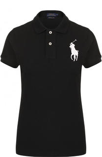 Хлопковое поло с вышитым логотипом бренда Polo Ralph Lauren