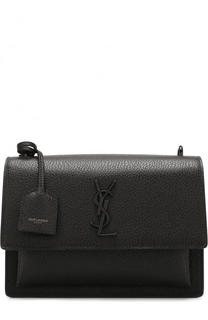 Сумка Sunset Monogram medium с тиснением под крокодила Saint Laurent