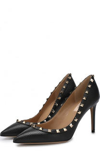Кожаные туфли Rockstud на шпильке Valentino