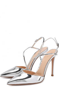 Туфли Manhattan из металлизированной кожи на шпильке Gianvito Rossi