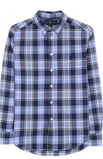 Хлопковая рубашка с принтом и воротником button down Polo Ralph Lauren