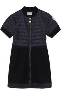 Шерстяное платье на молнии с отделкой Moncler Enfant