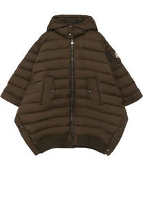 Пуховое пончо с капюшоном Moncler Enfant