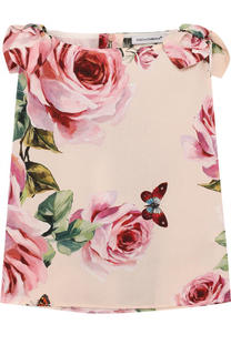 Хлопковый топ прямого кроя с бантами Dolce &amp; Gabbana