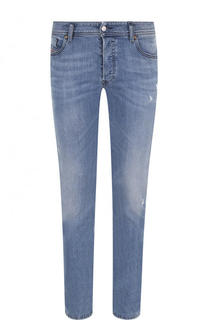 Джинсы прямого кроя с потертостями Diesel