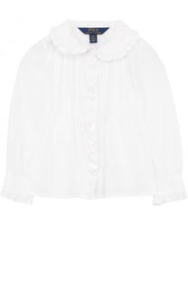 Хлопковая блуза с оборками Polo Ralph Lauren