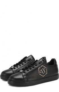 Кожаные кеды на шнуровке Philipp Plein