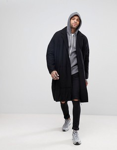 Удлиненное стеганое легкое пальто ASOS - Черный