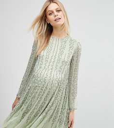 Приталенное платье для беременных ASOS Maternity - Зеленый