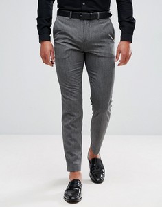 Меланжевые зауженные брюки Burton Menswear - Серый